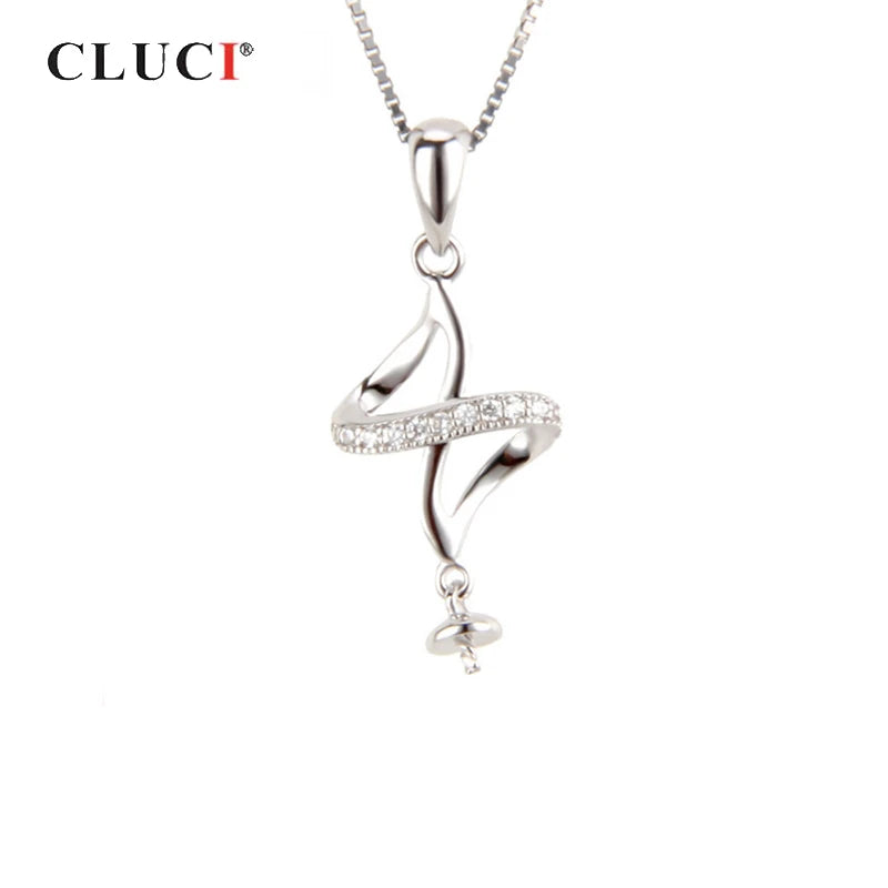 925 Silver Twist Pearl Pendant Mounting