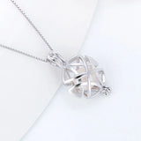 925 Silver Women Cage Ball Pendant Hollow Silver 925 Cage Pendant SC327SB