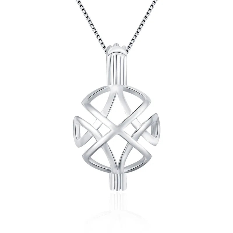 925 Silver Women Cage Ball Pendant Hollow Silver 925 Cage Pendant SC327SB