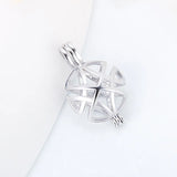 925 Silver Women Cage Ball Pendant Hollow Silver 925 Cage Pendant SC327SB