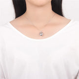 925 Silver Heart Shaped Cage Pendant with Letter Charms Pearl Locket
