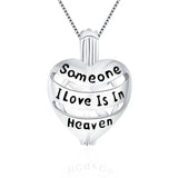 925 Silver Heart Shaped Cage Pendant with Letter Charms Pearl Locket