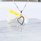 925 Silver Heart Zircon Charms Pendant SP331SB