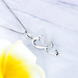 925 Silver Heart Zircon Charms Pendant SP331SB