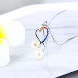 925 Silver Heart Zircon Charms Pendant SP331SB
