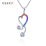 925 Silver Heart Zircon Charms Pendant SP331SB