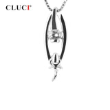925 Silver Zipper Shaped Pendant Women Silver Pearl Pendant Mounting