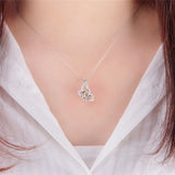 925 Silver Zircon Butterfly Pendant for Women