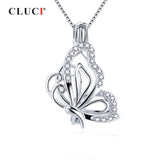 925 Silver Zircon Butterfly Pendant for Women