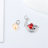 925 Silver Zircon Moon Pendant Valentine Gift SP405SB