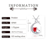 925 Silver Zircon Moon Pendant Valentine Gift SP405SB