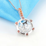 925 Silver Crystal Red Heart Pendant Necklace