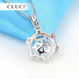 925 Silver Crystal Red Heart Pendant Necklace