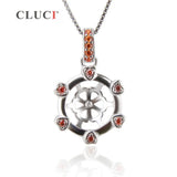 925 Silver Crystal Red Heart Pendant Necklace