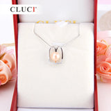 925 Silver Pendant Mounting with 13 Rhinestones for Pearl Necklace