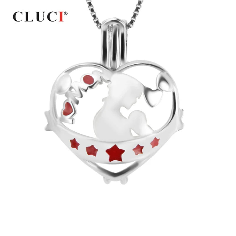925 Silver Cage Pendant for Necklace Women Jewelry Gift
