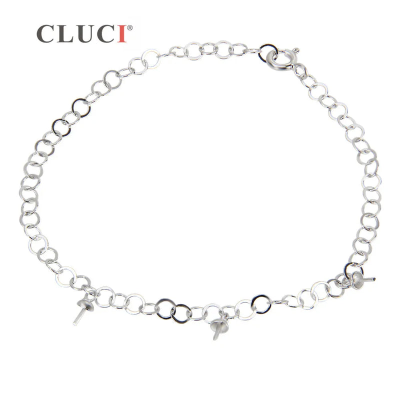 925 Silver Bracelet for Pearls Women Jewelry Gift Love Wedding