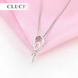 925 Silver Crystal Pendant for 7-8mm Pearl Necklace SP236SB