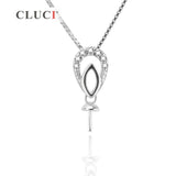 925 Silver Crystal Pendant for 7-8mm Pearl Necklace SP236SB