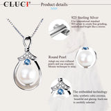 925 Silver Water Drop Salt Water Pearl Pendant