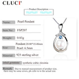 925 Silver Water Drop Salt Water Pearl Pendant