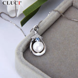 925 Silver Water Drop Salt Water Pearl Pendant