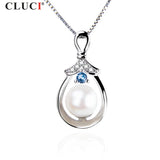 925 Silver Water Drop Salt Water Pearl Pendant
