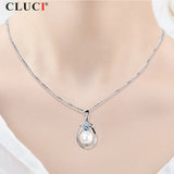 925 Silver Water Drop Salt Water Pearl Pendant