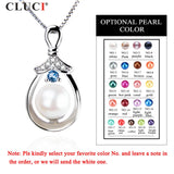 925 Silver Water Drop Salt Water Pearl Pendant