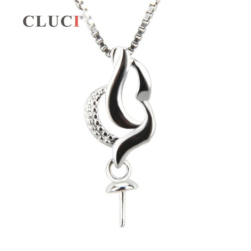 925 Sterling Silver Bead Pendant for Women Pearl Necklace Jewelry