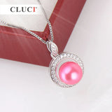 Akoya Pearl Necklace 925 Sterling Silver Full Stone Pendant for Women