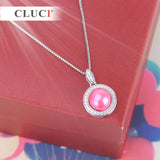 Akoya Pearl Necklace 925 Sterling Silver Full Stone Pendant for Women
