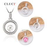 Akoya Pearl Necklace 925 Sterling Silver Full Stone Pendant for Women