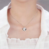 925 Silver Flower Pendant Zircon Jewelry Women Sterling Silver Charms DP037SB