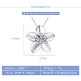 925 Silver Flower Pendant Zircon Jewelry Women Sterling Silver Charms DP037SB