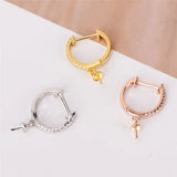 925 Silver Zircon Hoop Earrings for Women Party SE134SB