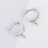 925 Silver Zircon Hoop Earrings for Women Party SE134SB