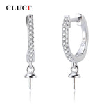 925 Silver Zircon Hoop Earrings for Women Party SE134SB