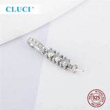 925 Sterling Silver CZ Pearl Necklace Pendant Setting for DIY Jewelry Making