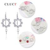 925 Silver Round Earrings Zircon Drop Earring SE053SB