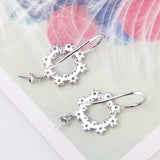 925 Silver Round Earrings Zircon Drop Earring SE053SB