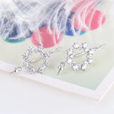 925 Silver Round Earrings Zircon Drop Earring SE053SB