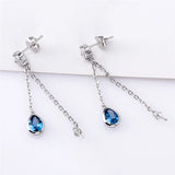 925 Silver Women Pearl Earring Zircon Stud Jewelry SE135SB
