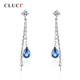 925 Silver Women Pearl Earring Zircon Stud Jewelry SE135SB