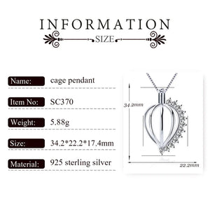 Sterling Silver Zircon Pendant Locket for Women