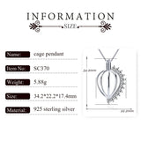 Sterling Silver Zircon Pendant Locket for Women