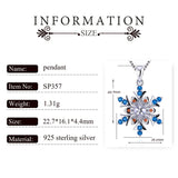 Real Silver 925 Snowflake Pendant for Women