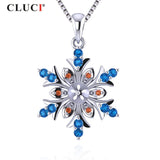 Real Silver 925 Snowflake Pendant for Women