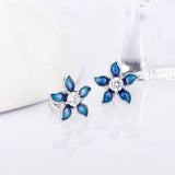 Silver 925 Flower Earrings Women Sterling Silver Gift Earrings
