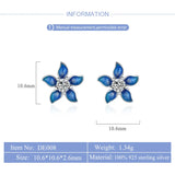 Silver 925 Flower Earrings Women Sterling Silver Gift Earrings